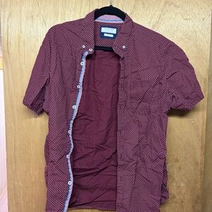 Denim & Flower Burgundy Short-Sleeve Dot Button-Down Shirt